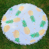 Round Beach Towel - Tossed Pineapples